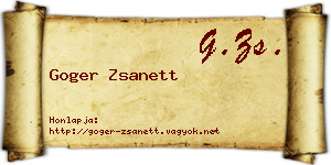 Goger Zsanett névjegykártya